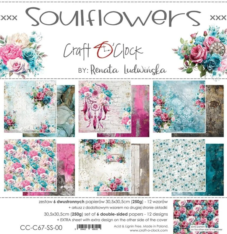 Craft OÇlock, 12x12 Paper Collection, Soulflowers