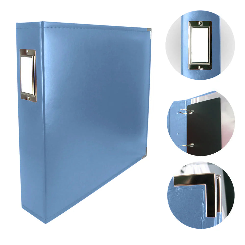 Faux Leather 3D Ring Album, Country Blue