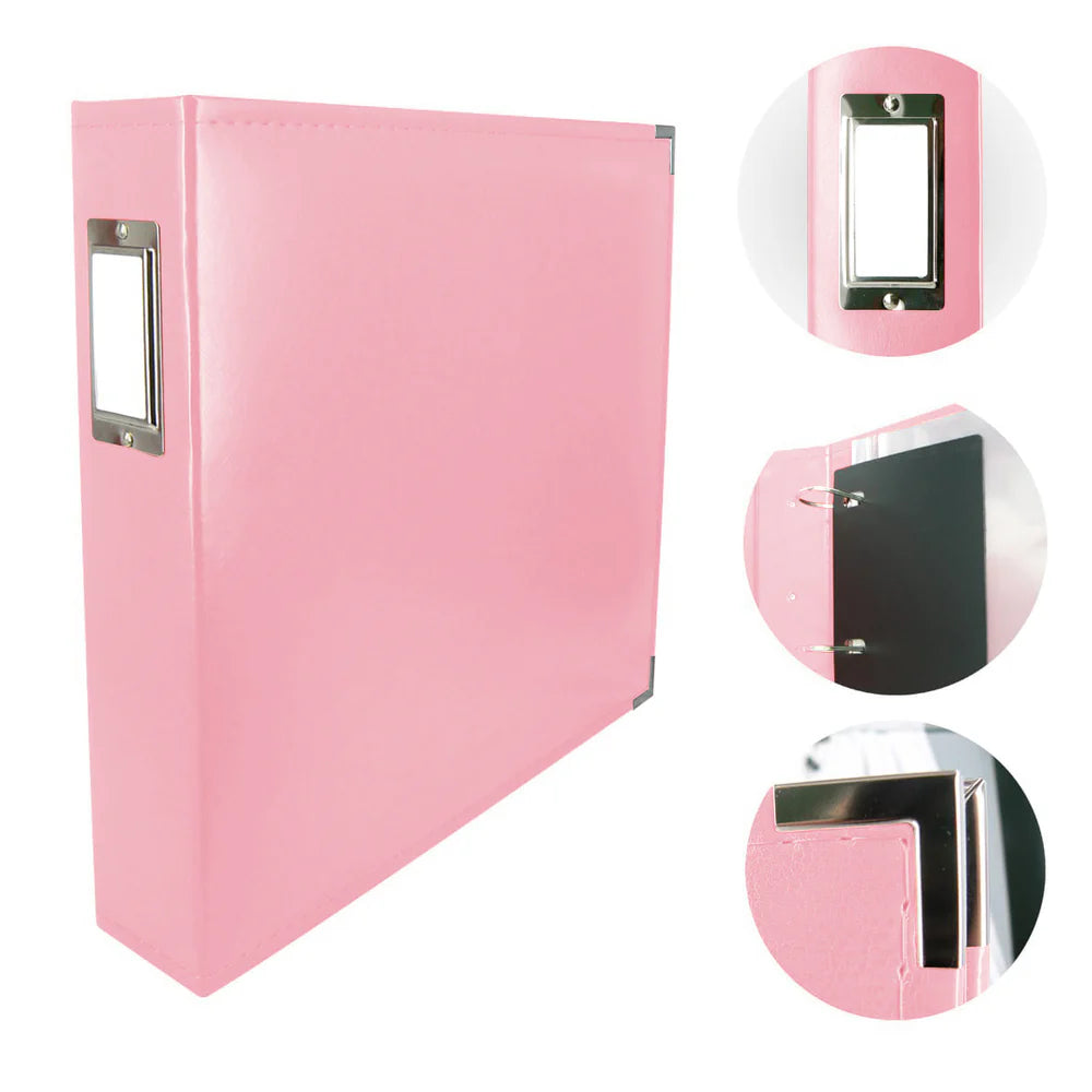 Faux Leather 3D Ring Albums, Baby Pink