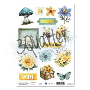3 Quarter Design Honey Fields Sticker Sheet