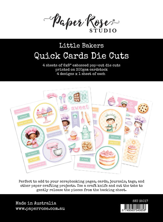 Paper Rose Little Bakers Quick Cards Die Cuts