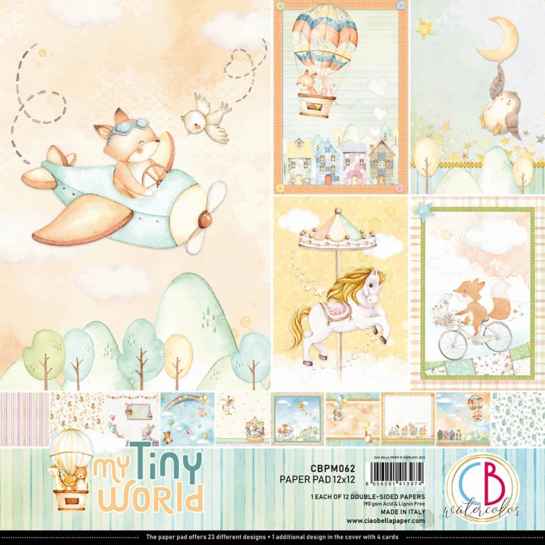 Ciao Bella, My Tiny World Paper Pad 12x12