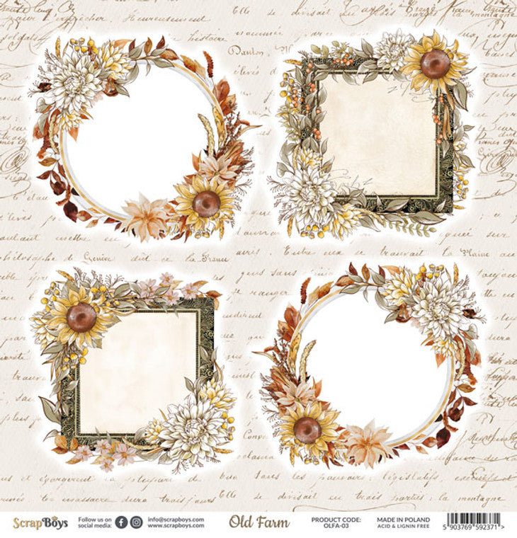 Scrapboy's Old Farm 12x12 Single Sheet