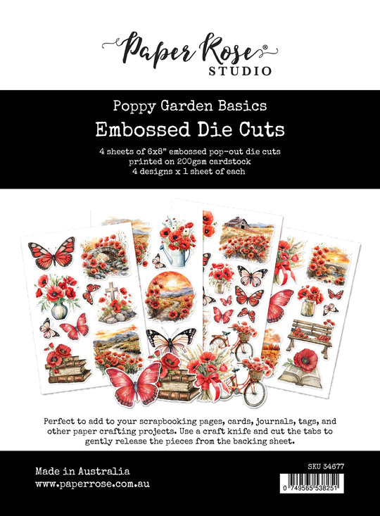 Paper Rose Poppy Garden Basics Embossed Die Cuts