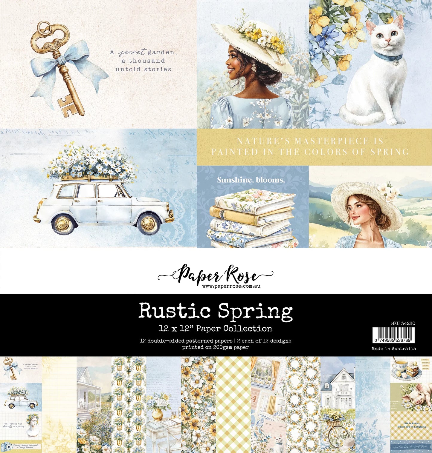 Paper Rose Rustic Spring 12x12 Paper Collection