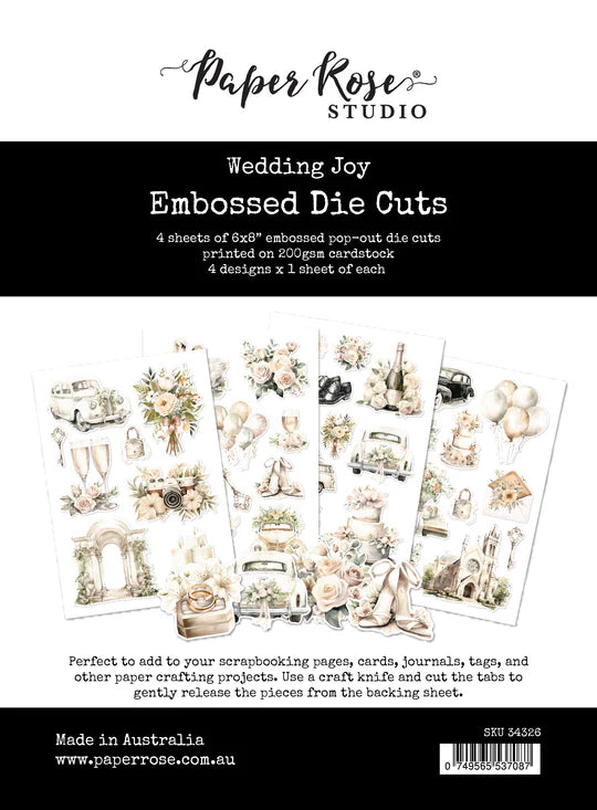 Paper Rose Wedding Joy Embossed Die Cuts