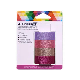 X-Press It Deco Tape Glitter Pinks