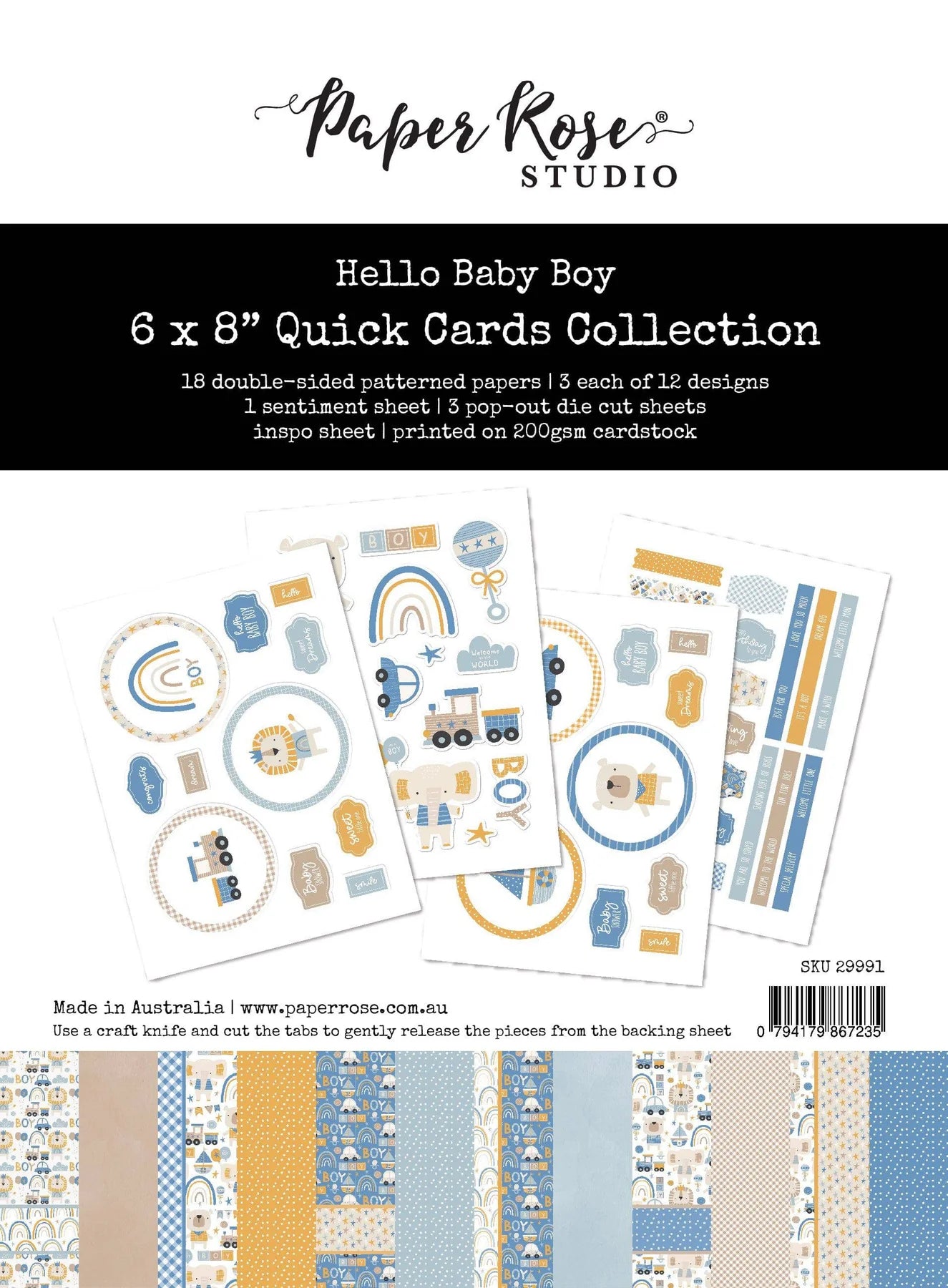 Paper Rose Quick Card Collection Hello Little Boy