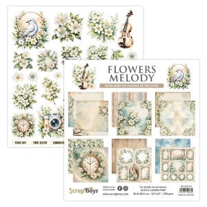 Scrap Boys Flowers Melody 12x12 Paper Collection