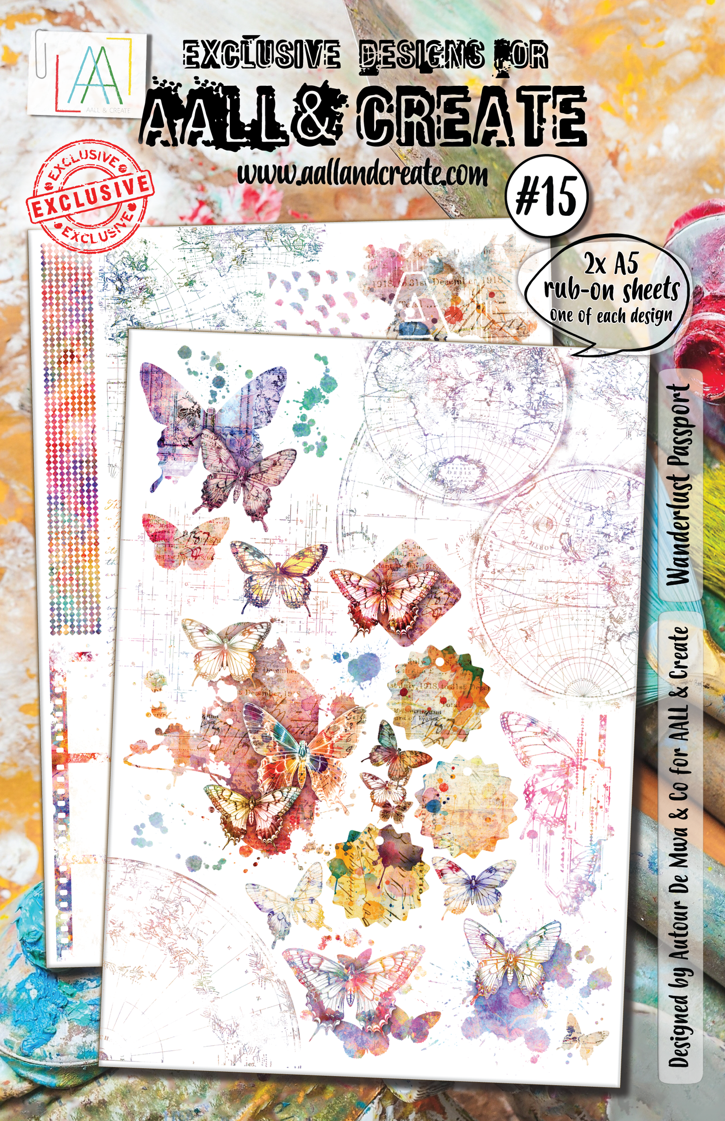 Aall & Create  Rub On Wanderlust Passport