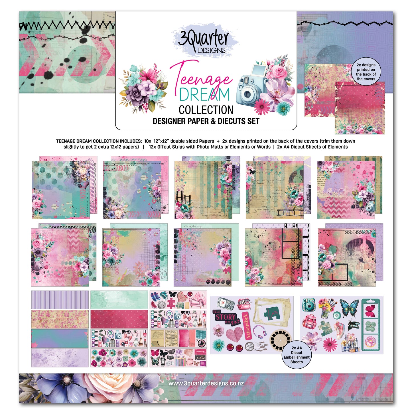 3 Quarter Design Teenage Dream 12x12 Paper Collection