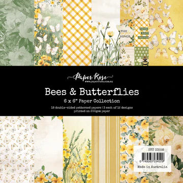 Paper Rose Bees & Butterflies 6x6 Paper Collection