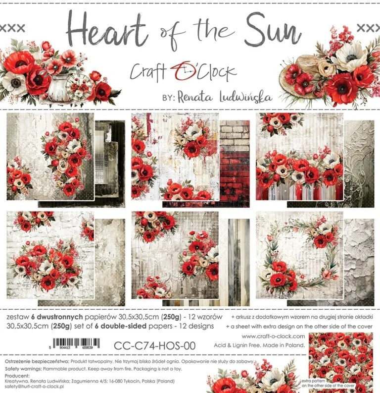 Craft OÇlock,  12x12 Paper Collection  Heart of the Sun