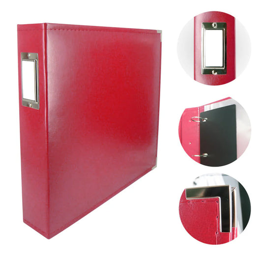Faux Leather 3D Ring Album, Red