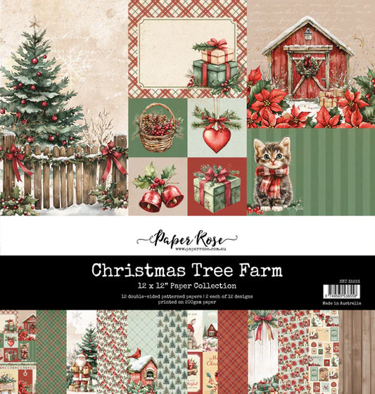 Paper Rose Christmas Tree Farm 12x12 Paer Collection