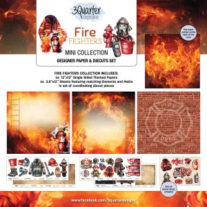 3 Quarter Design Fire 12x12 Mini Collection includes Mini Set Tuck and Play Cards