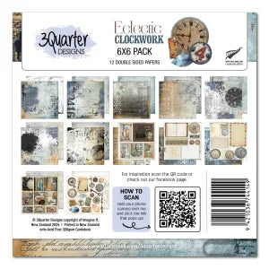 3 Quarter Design Electic Clockwork 6x6 Paper Collection – Crafting In ...