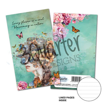 3 Quarter Design Floral Mechanica, Mini Notebook