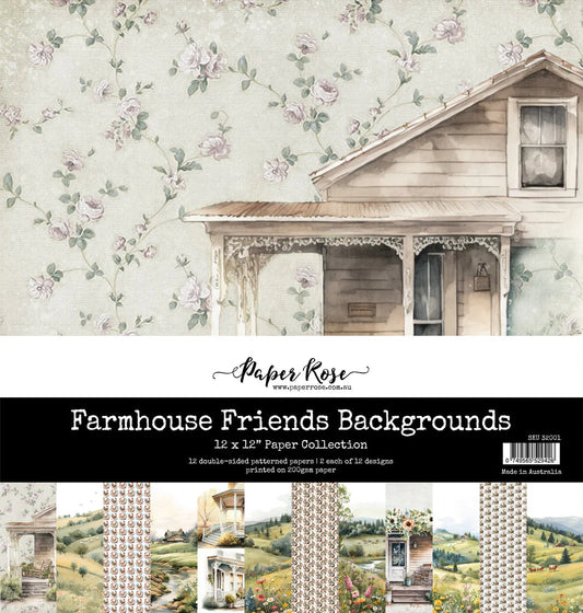 Paper Rose Collection, Farmhouse Friends Backgrounds 12x12