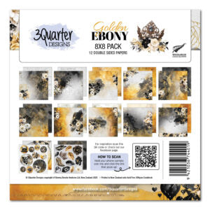 3 Quarter Design Golden Ebony 8x8 Paper Collection
