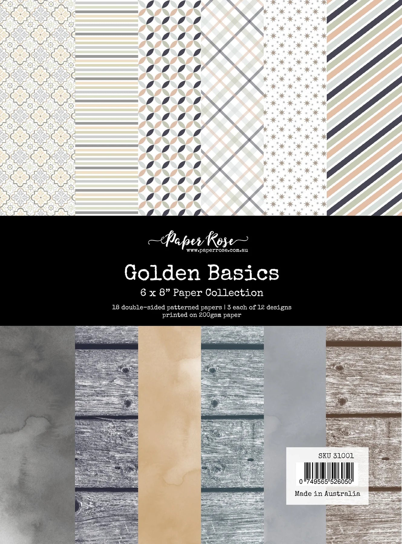 Paper Rose Golden Basics 6x8 Paper Collection
