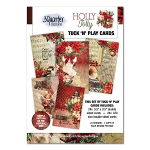 3 Quarter Designs Holly Jolly 5.5x3.5 Tuck and Play Cards