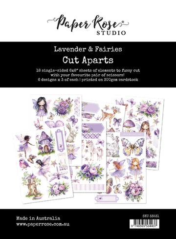 Paper Rose Lavender & Fairies Cut Aparts Paper Pack