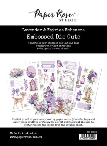 Paper Rose Lavender & Fairies Embossed Die Cuts