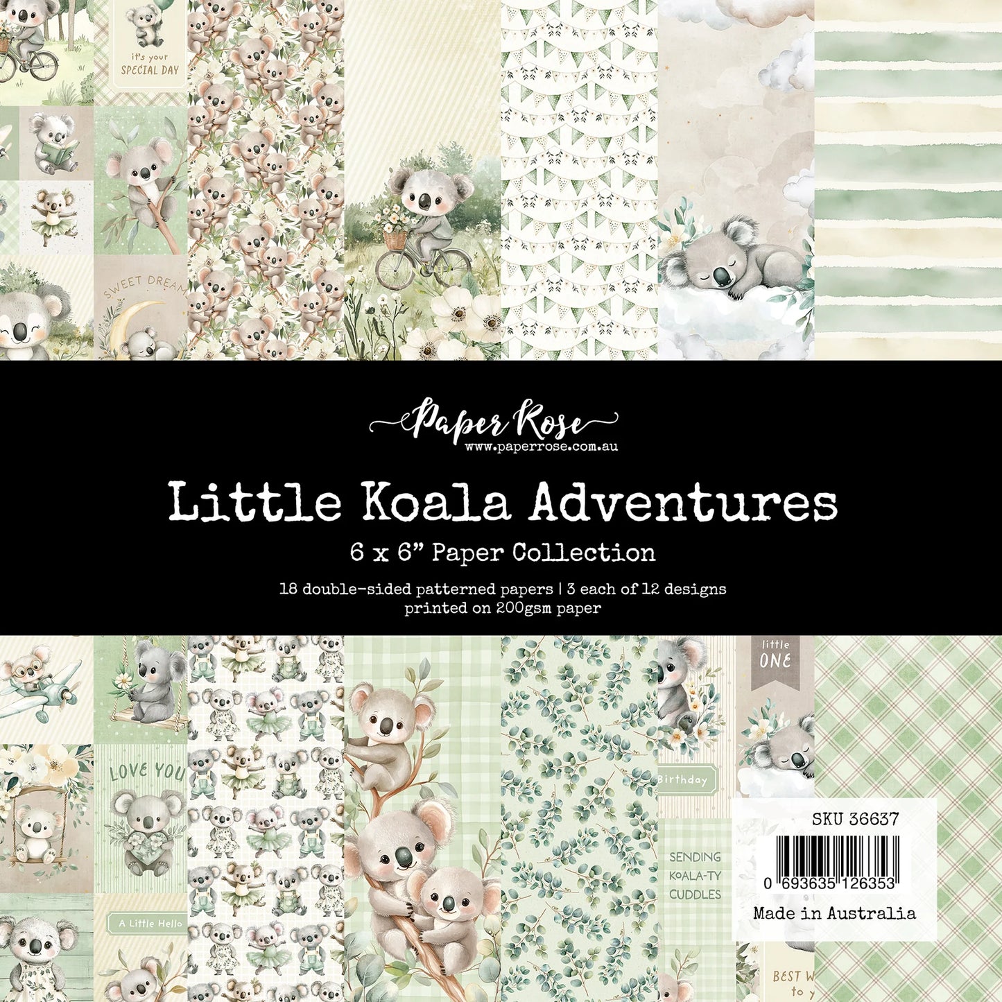 Paper Rose, Little Koala Adventures 6x6 Paper Collection