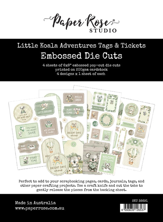 Paper Rose Embossed Die Cuts, Little Koala Adventures Tags & Tickets