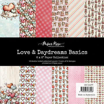 Paper Rose, Love & Daydreams Basics, 6x6 Paper Collection