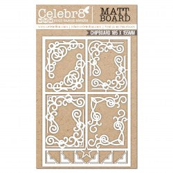 Celebr8 Chipboard Swirly Corners