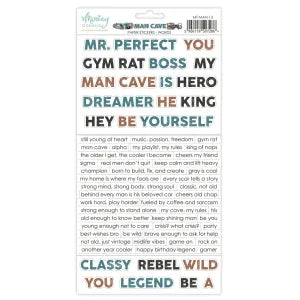 Man Cave Paper Stickers - Words