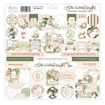 Mintay The Wedding Day Chipboard Ephemera Sheet