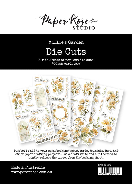 Paper Rose Die Cuts Millies Garden