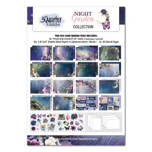 3 Quarter Design Night Garden 6x4 Card Making Pack
