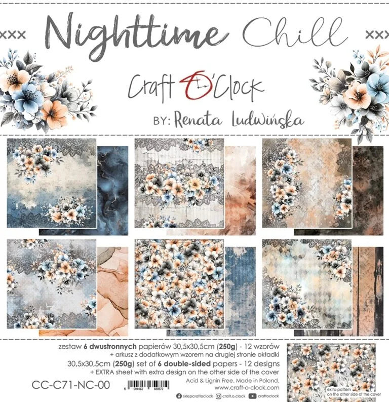 Craft O'Çlock Night time Chill 12x12 Paper Collection