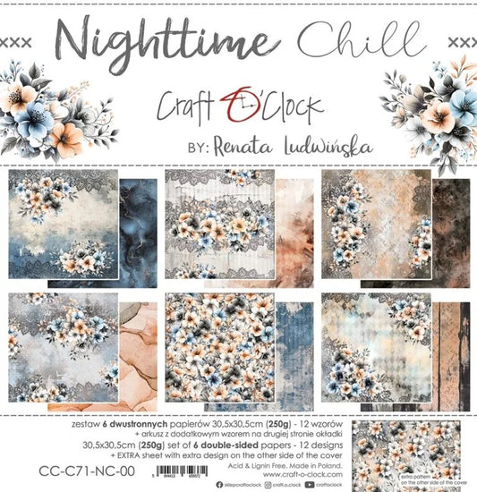 Craft O'Çlock Night time Chill 12x12 Paper Collection
