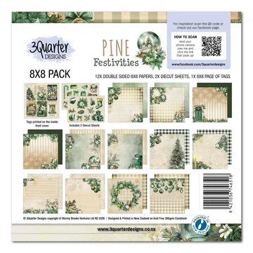 3Quarter Design, Pine Festivities 8x8 Paper Collection