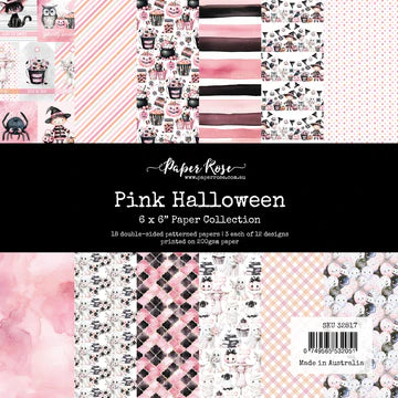 Paper Rose Pink Halloween 6x6