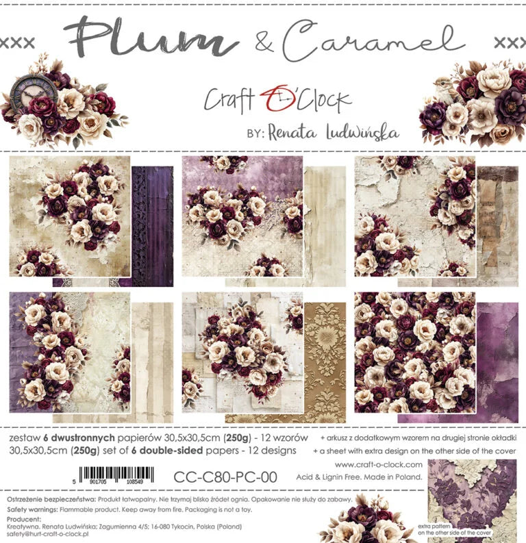 Craft OÇlock Plum & Caramel 12x12 Paper Collection