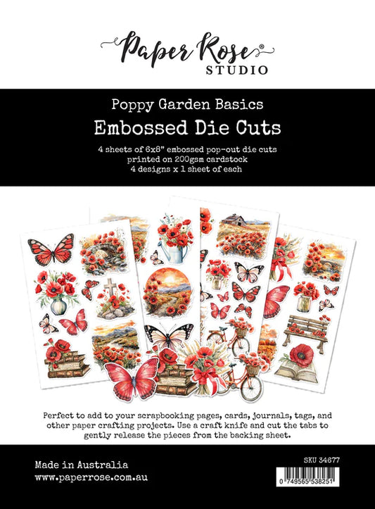 Paper Rose Poppy Garden Basics Embossed Die Cuts
