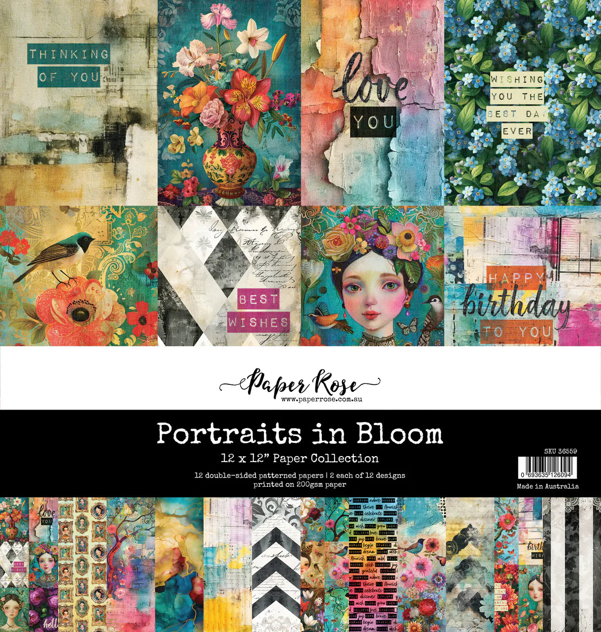Paper Rose, Portraits in Bloom 12x12 Paper Collection