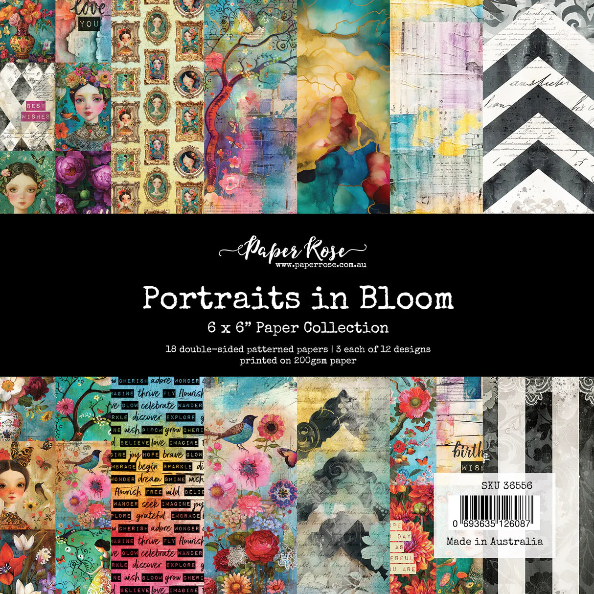 Paper Rose, Portraits in Bloom 6x6 Paper Collection