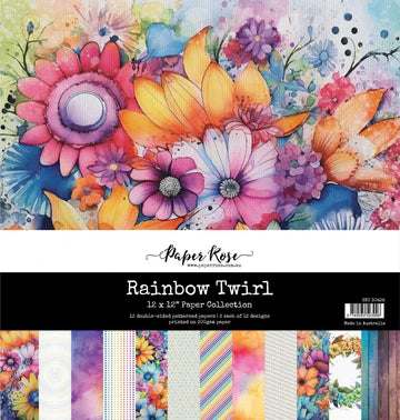 Paper Rose Rainbow Twirl Collection 12x12