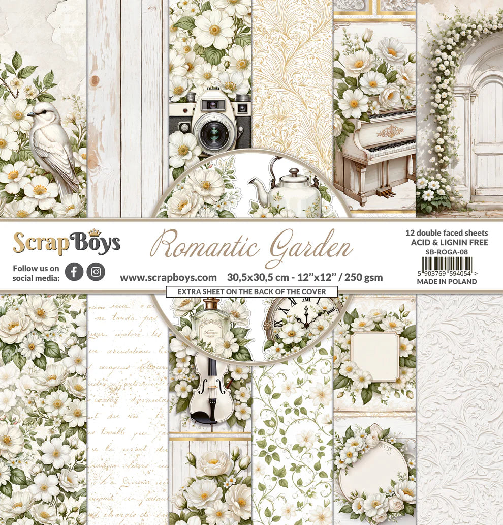 Scrap Boys Romantic Garden 12x12 Paper Pack
