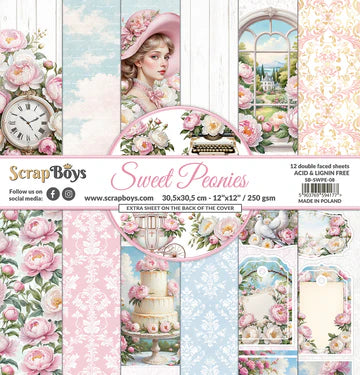 Scrapboys Sweet Peonies 12x12 Paper Collection