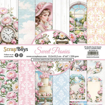 Scrapboys Sweet Peonies 6x6 Paper Collection