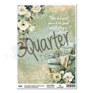 3QD Rice Paper Sage Candlelight