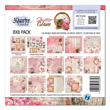 3 Quarter Design, Shutter Glam, 8x8 Paper Collection
